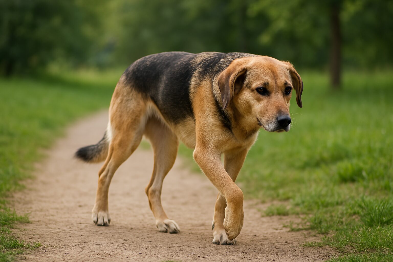 Hund humpelt
